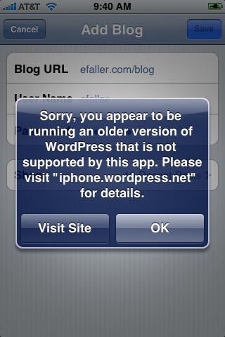 WordPress iPhone App