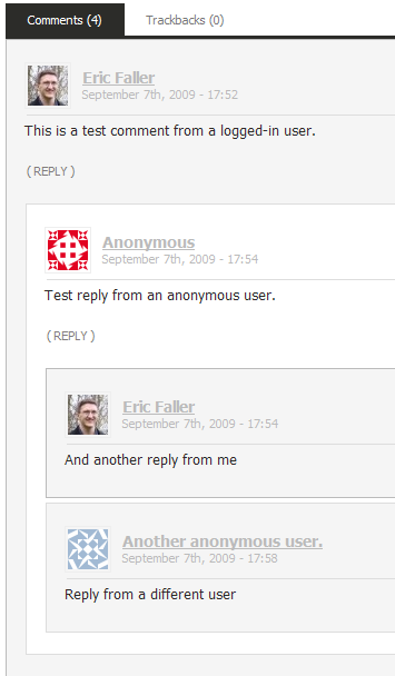 Threaded comments